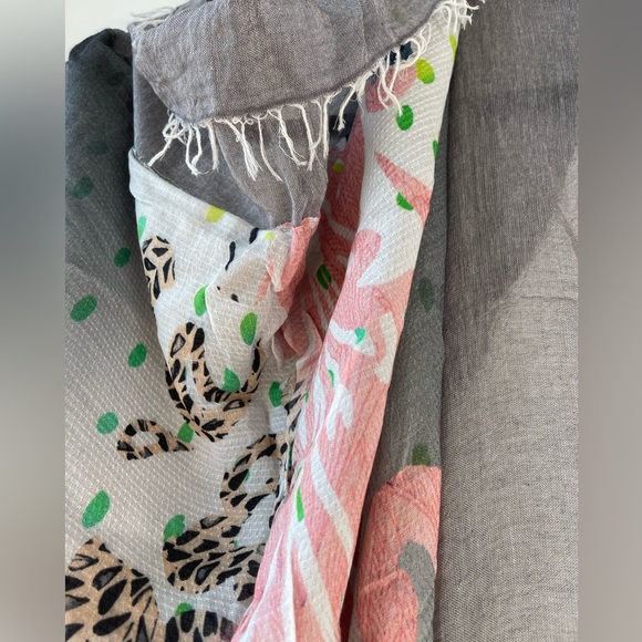 TILO Scarves Cotton/Modal cutie! Delightful neutral pallette with some pop! NEW - Picture 9 of 14